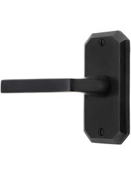Solid Bronze Angular Short-Plate Door Set with Alessa Levers.
